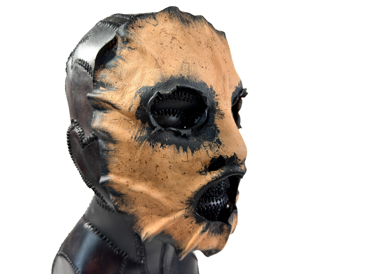 One of A Kind Hand Sculpted Mask - Handmade Genuine Leather