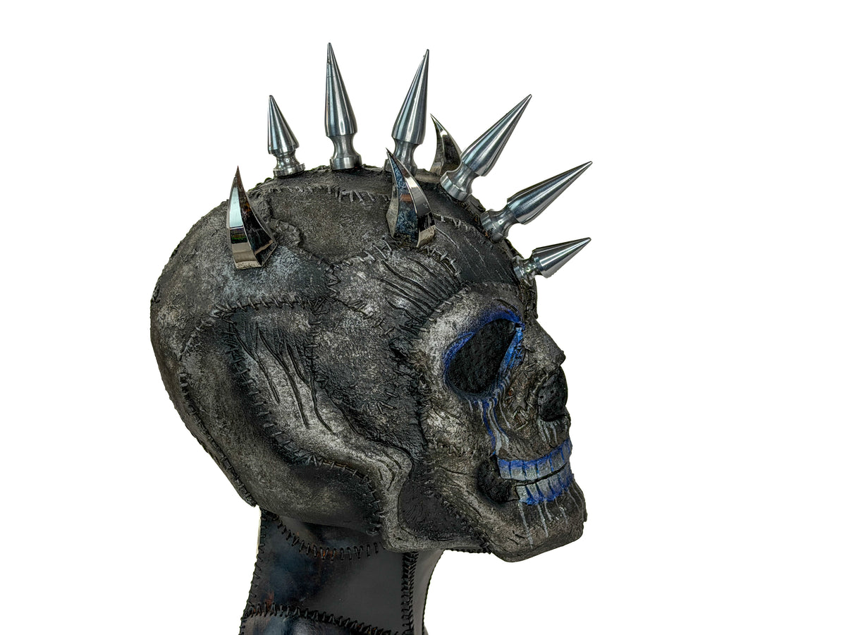 Spiked Skull Full Head Leather Mask
