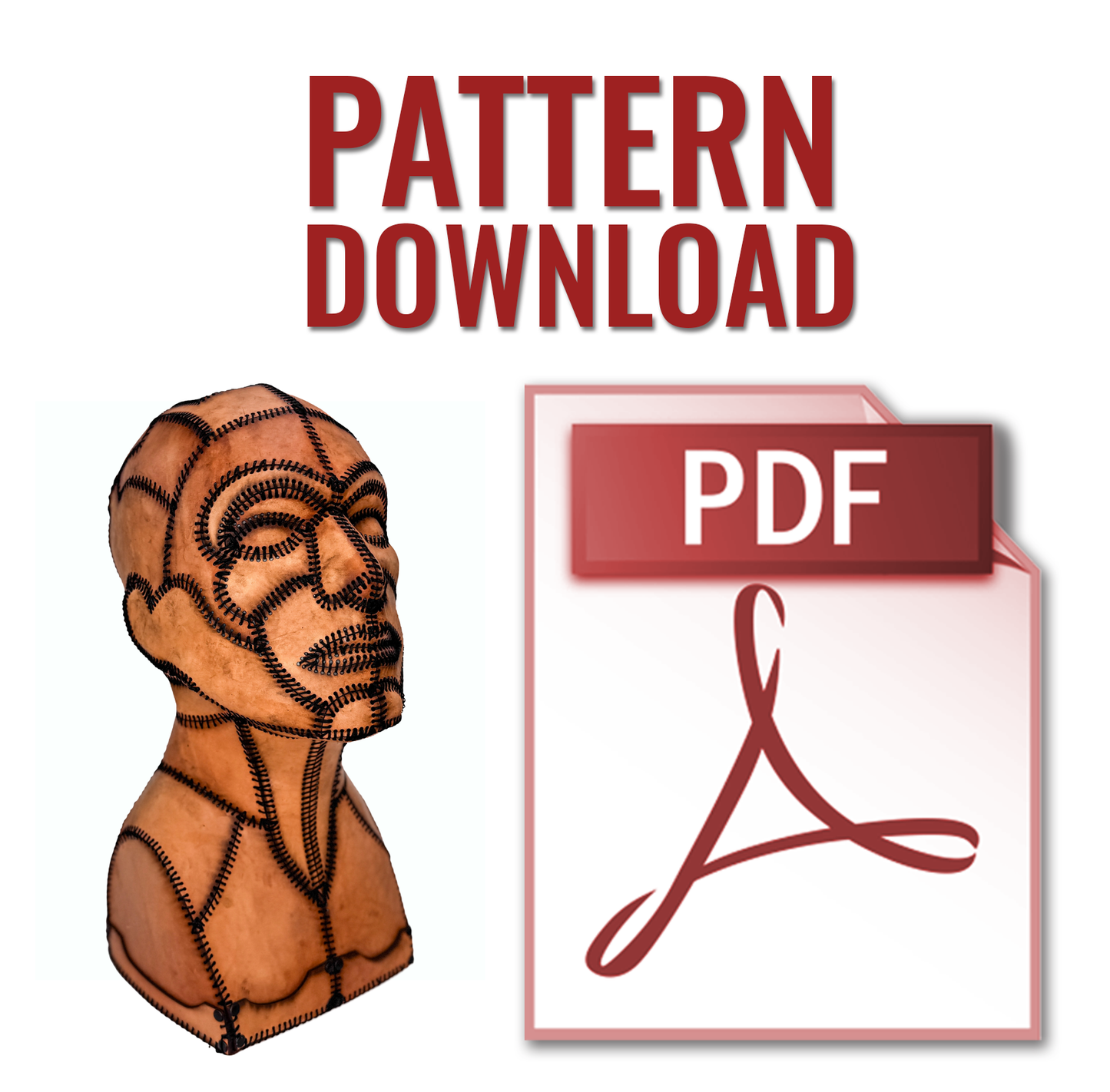 Leather Mannequin Head Printable Pattern With Guide and Video Tutorial