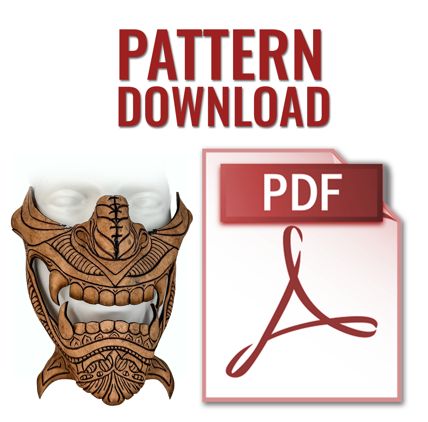 Samurai Mask Printable Pattern With Instructional Guide