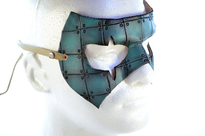 Handmade Genuine Leather Mask in Blue