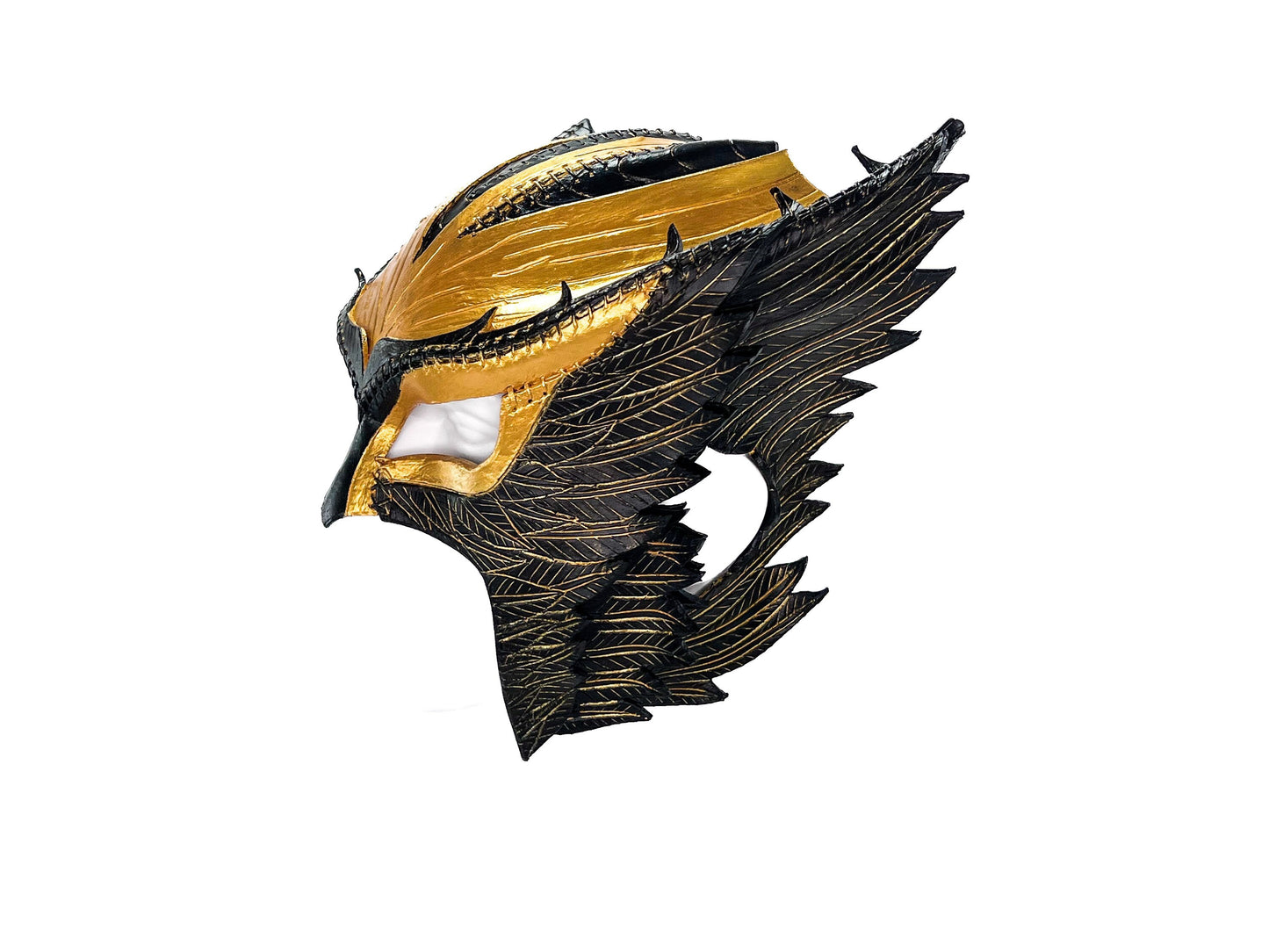 Winged Helmet Genuine Leather Mask