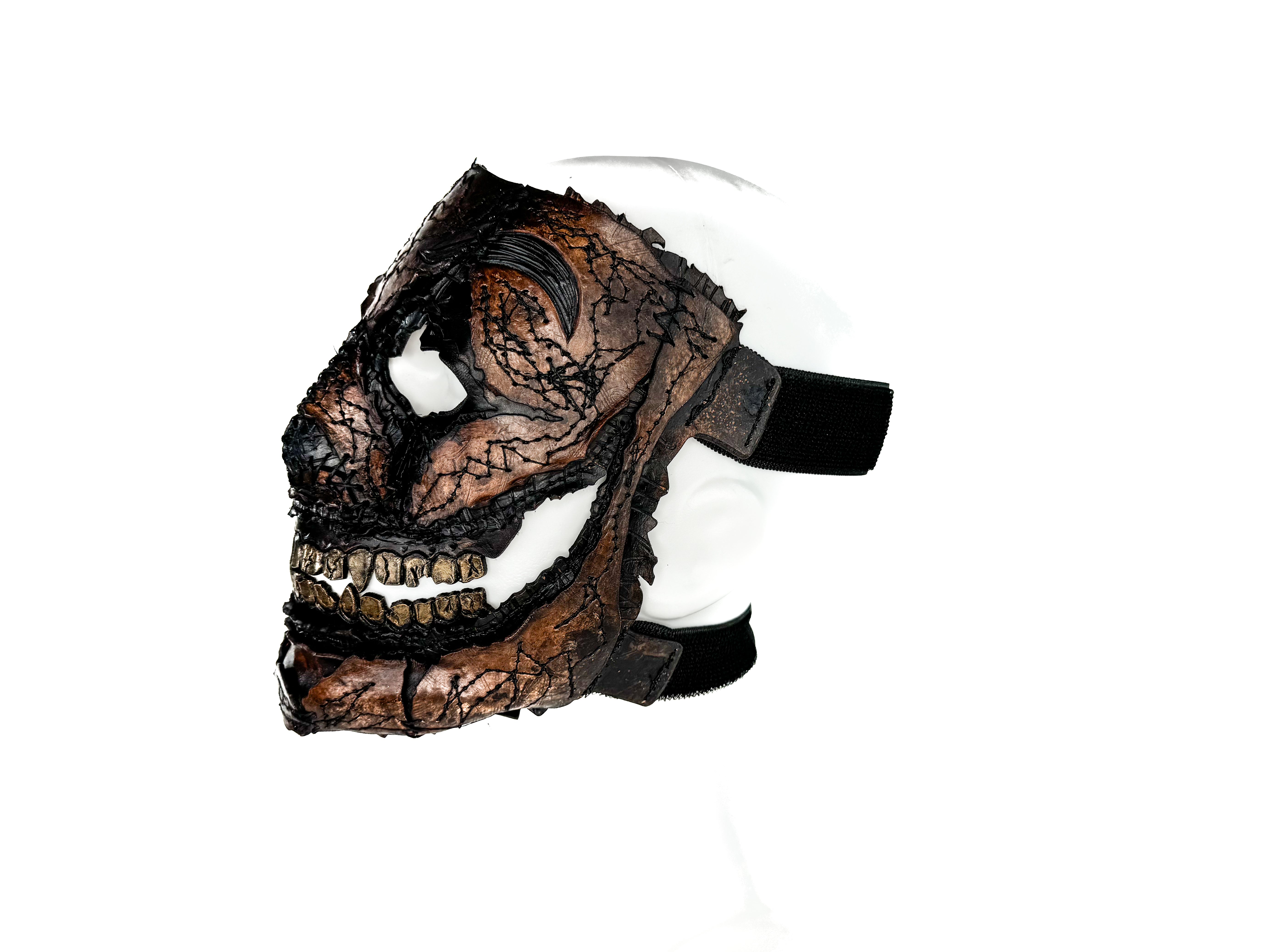 Leather Mask with F.U. on sale Skull Design