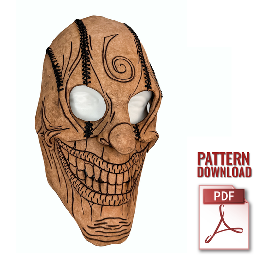 Clown Mask Printable Pattern With Instructional Guide