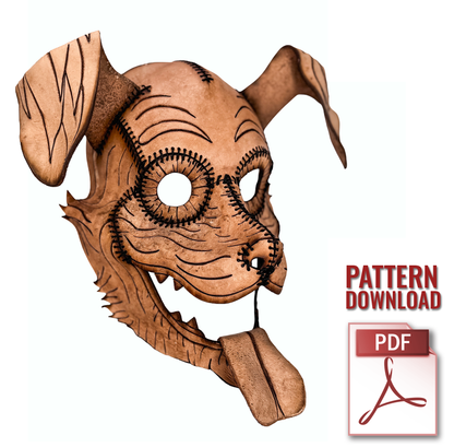 Friendly Dog Mask Printable Pattern With Instructional Guide