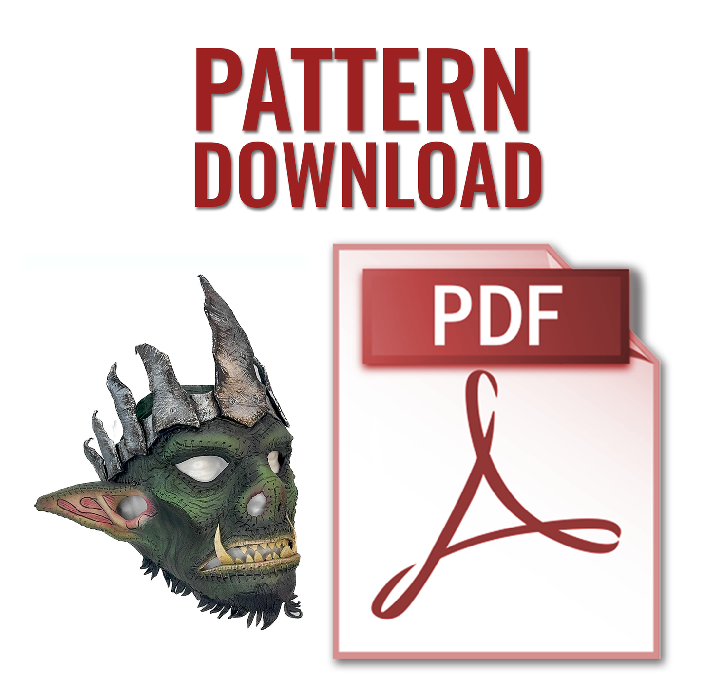 Goblin / Orc Mask Printable Pattern With Instructional Guide
