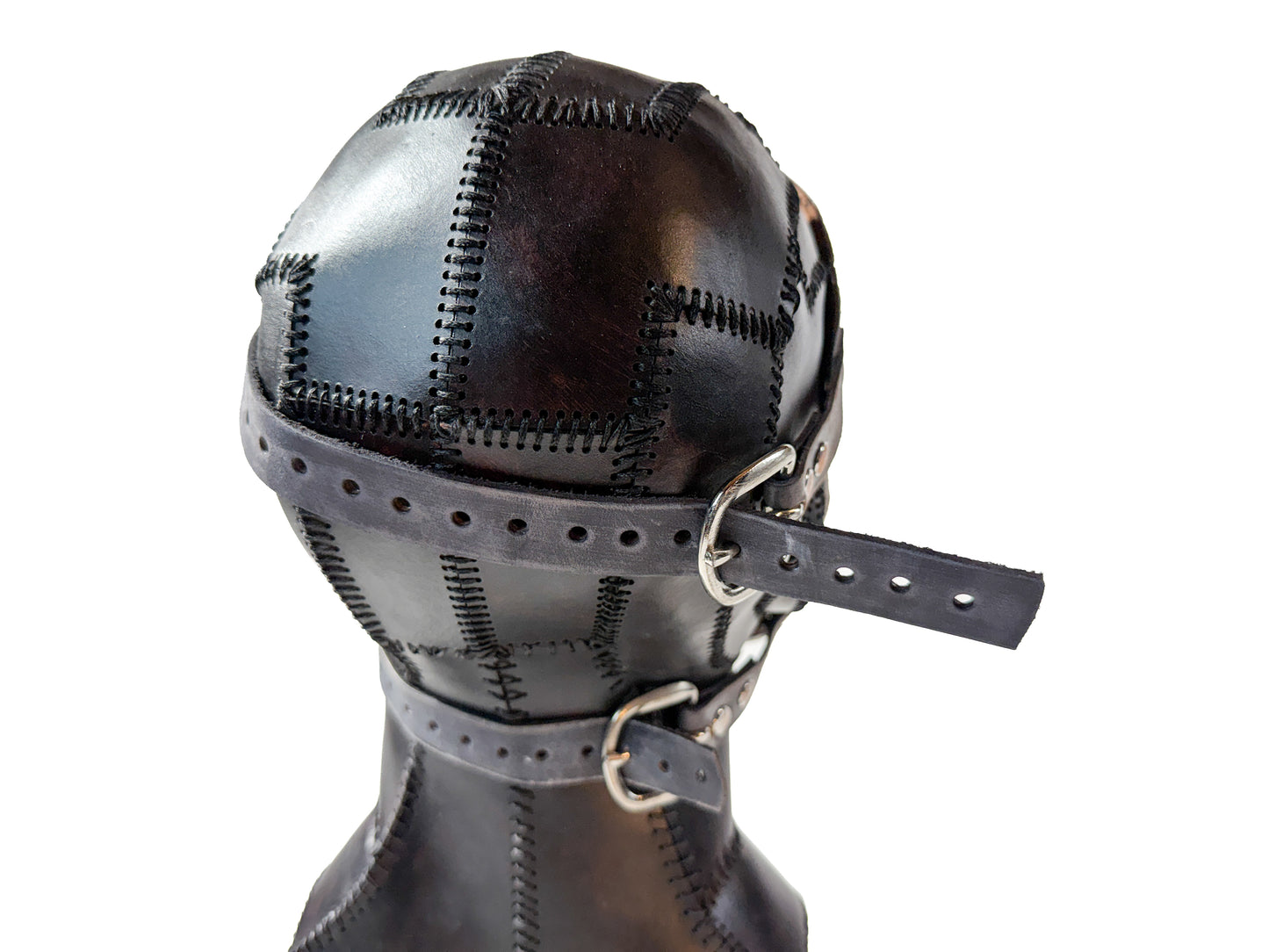 Genuine Leather Mask - Toy Clown - Thick Straps w Velcro Included - Wide Mouth Edition