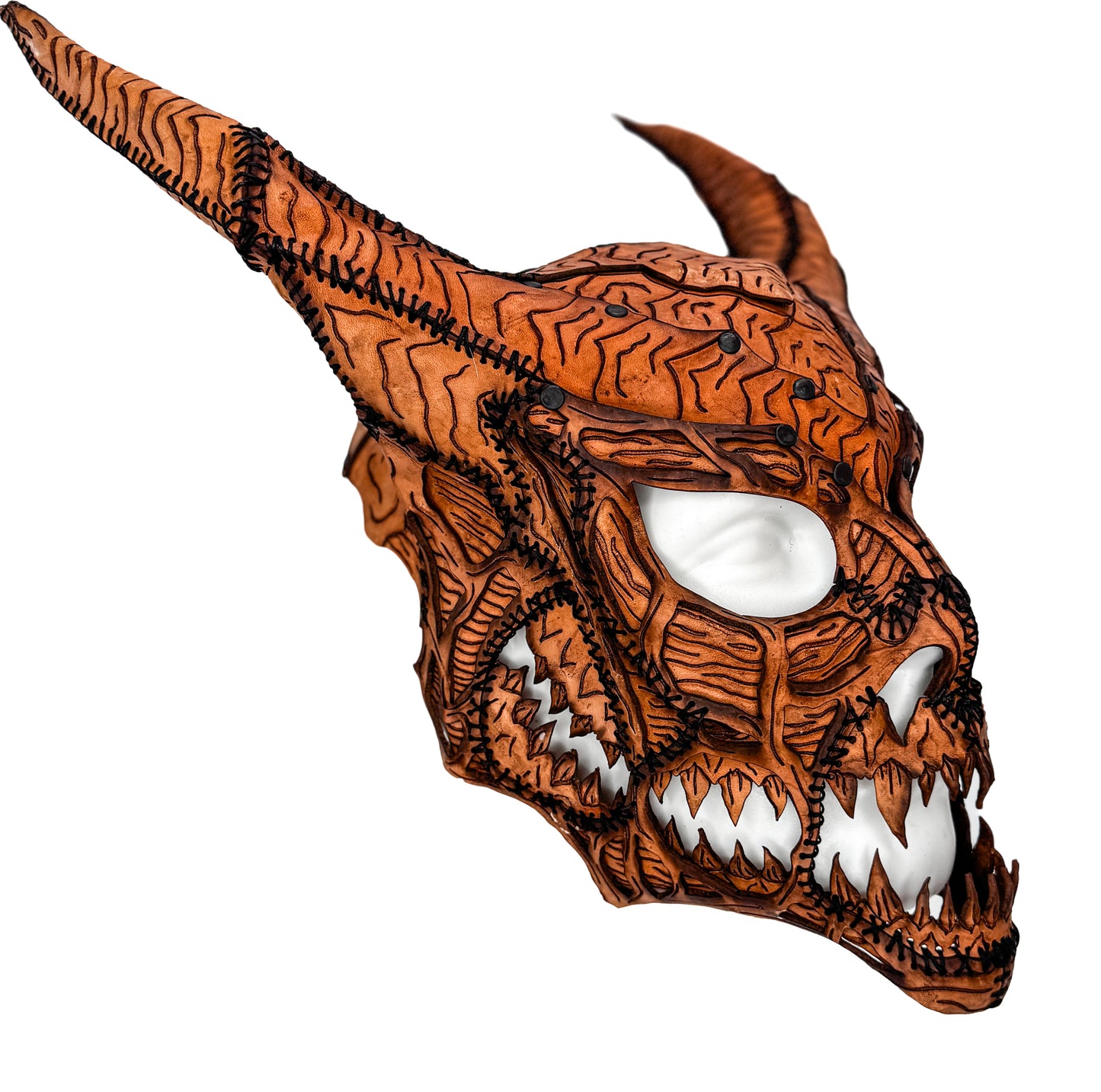 Leather Demon Skull Printable Pattern With Guide and Video Tutorial