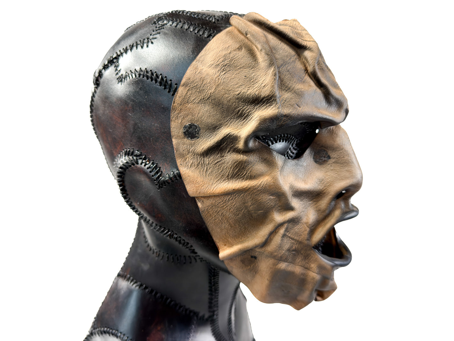 One of A Kind Hand Sculpted Mask - Handmade Genuine Leather