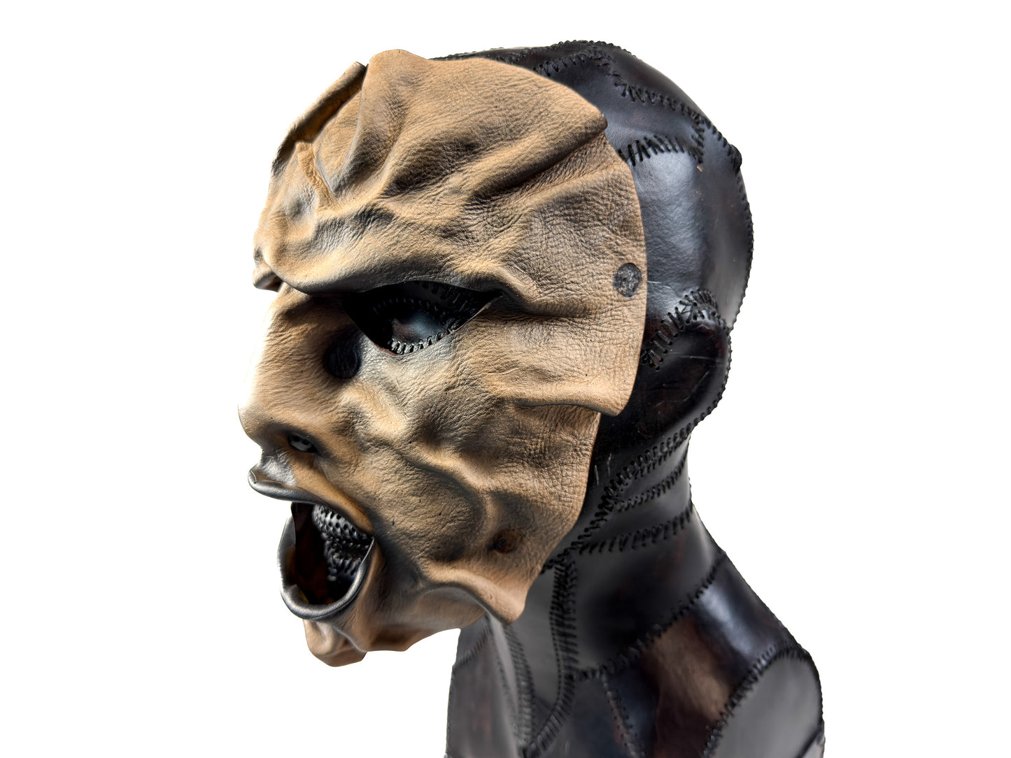 One of A Kind Hand Sculpted Mask - Handmade Genuine Leather
