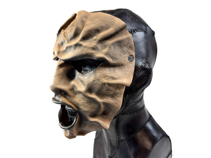 One of A Kind Hand Sculpted Mask - Handmade Genuine Leather