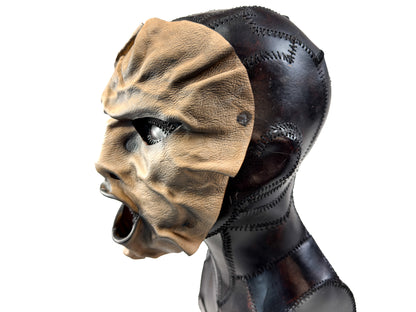 One of A Kind Hand Sculpted Mask - Handmade Genuine Leather