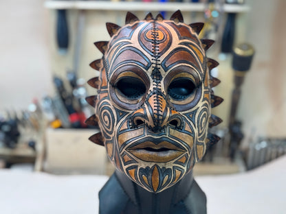 Leather Tribal Mask Printable Pattern Bundle — Intermediate + Advanced