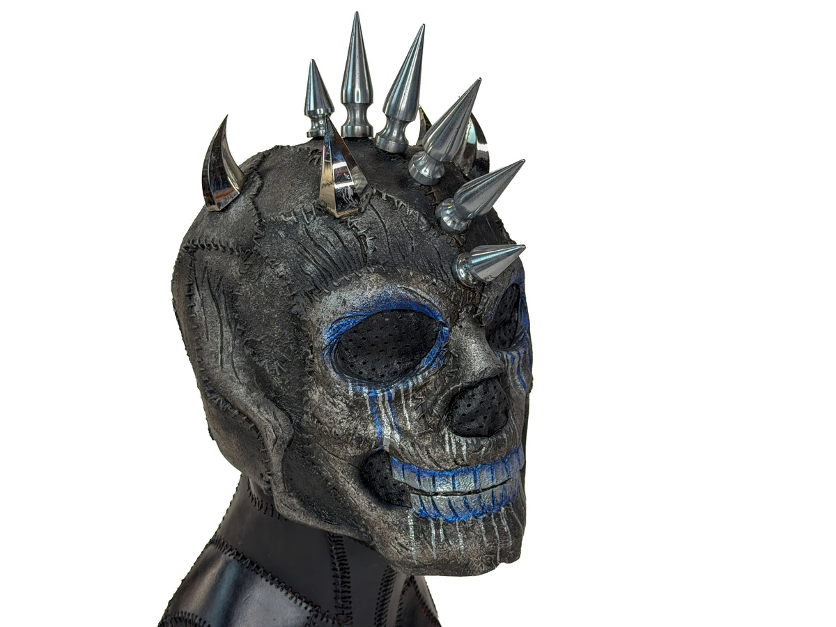 Spiked Skull Full Head Leather Mask