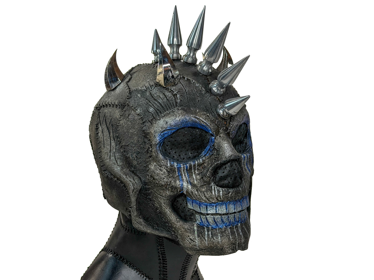 Spiked Skull Full Head Leather Mask