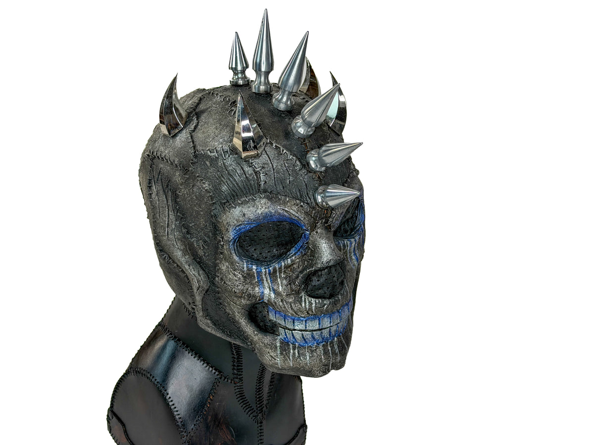 Spiked Skull Full Head Leather Mask