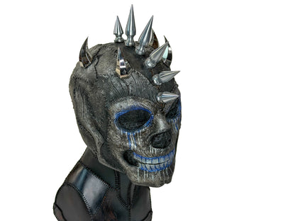 Spiked Skull Full Head Leather Mask