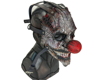 One of a Kind - Never Reproduced Clown Handmade Leather Clown Mask: Halloween Cosplay Costume