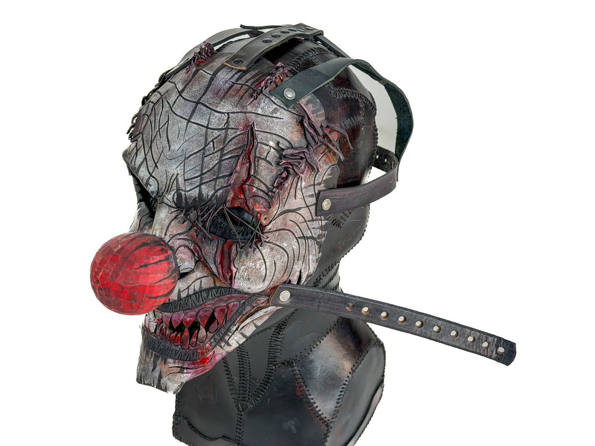 One of a Kind - Never Reproduced Clown Handmade Leather Clown Mask: Halloween Cosplay Costume