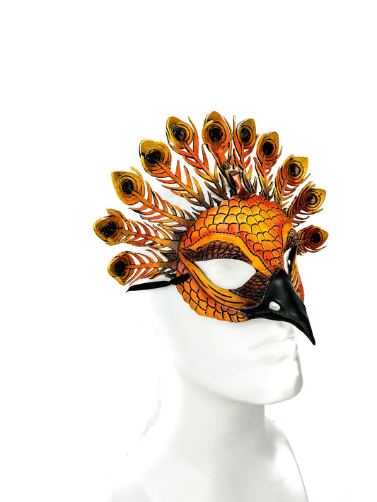 Sienna Peacock Handmade Genuine Leather Mask