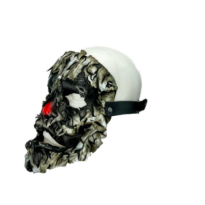 Genuine Leather Mask - Shattered Clown - Thick Straps w Velcro Included - Wide Mouth Edition