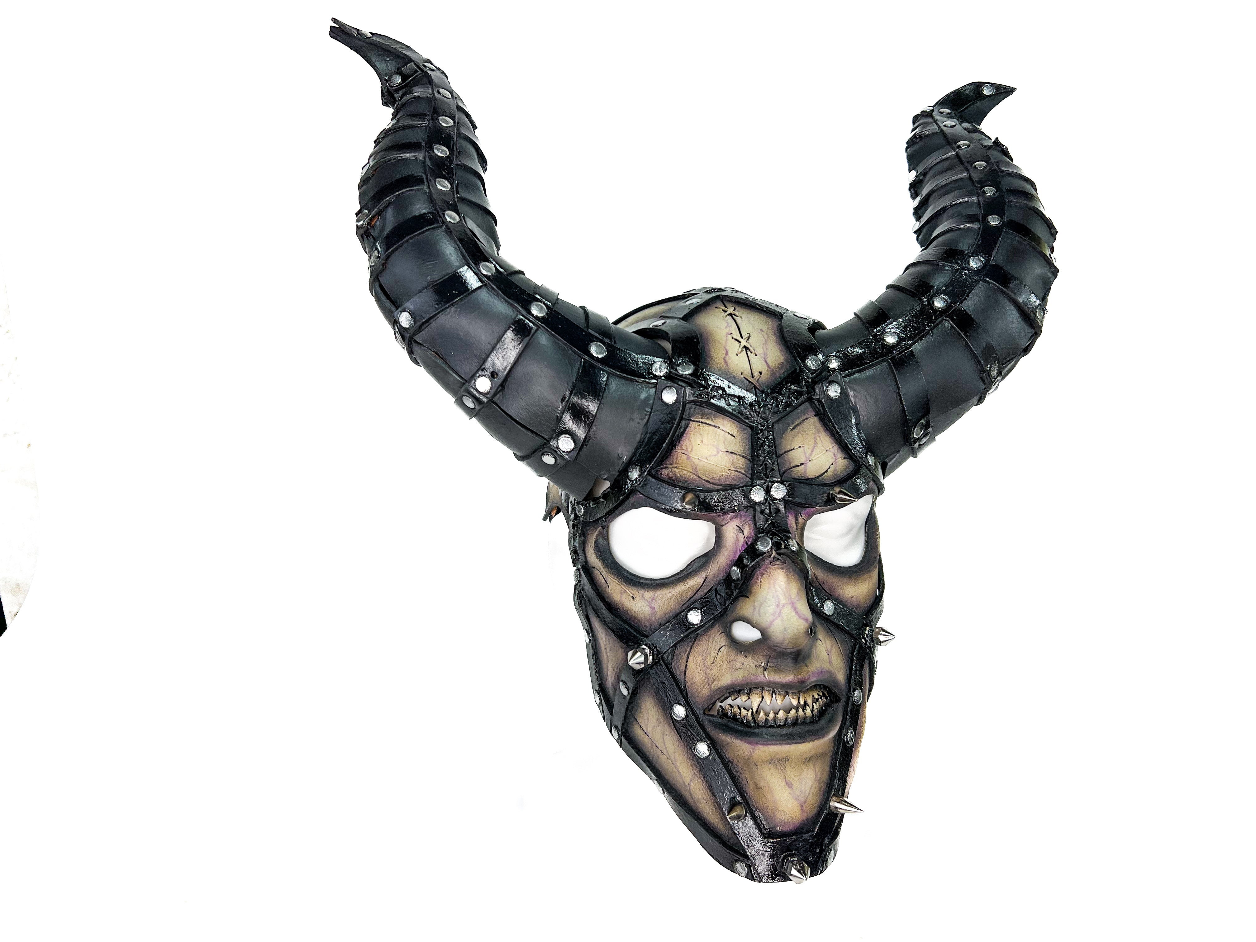 Evil Being - Handmade Genuine Horned Leather Devil/Demon/Satan Horned ...