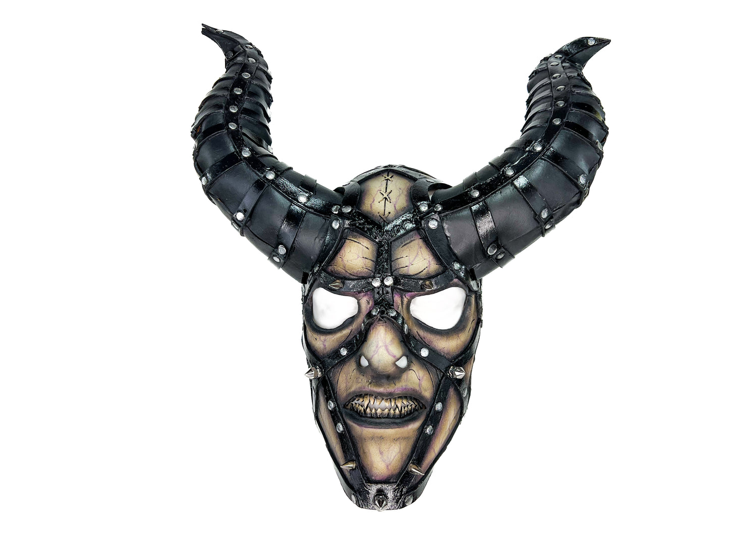 Evil Being - Handmade Genuine Horned Leather Devil/Demon/Satan Horned Mask