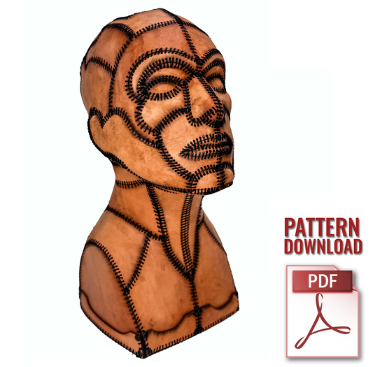 Leather Mannequin Head Printable Pattern With Guide and Video Tutorial