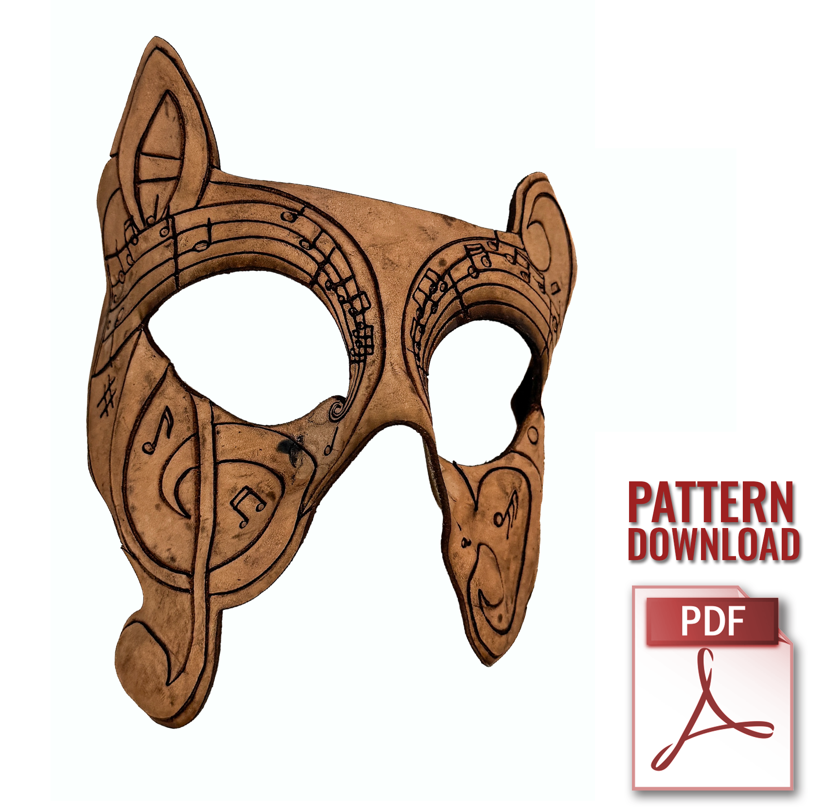Music Eye Mask Printable Pattern With Instructional Guide – Rockwell Masks