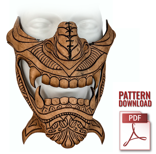 Samurai Mask Printable Pattern With Instructional Guide