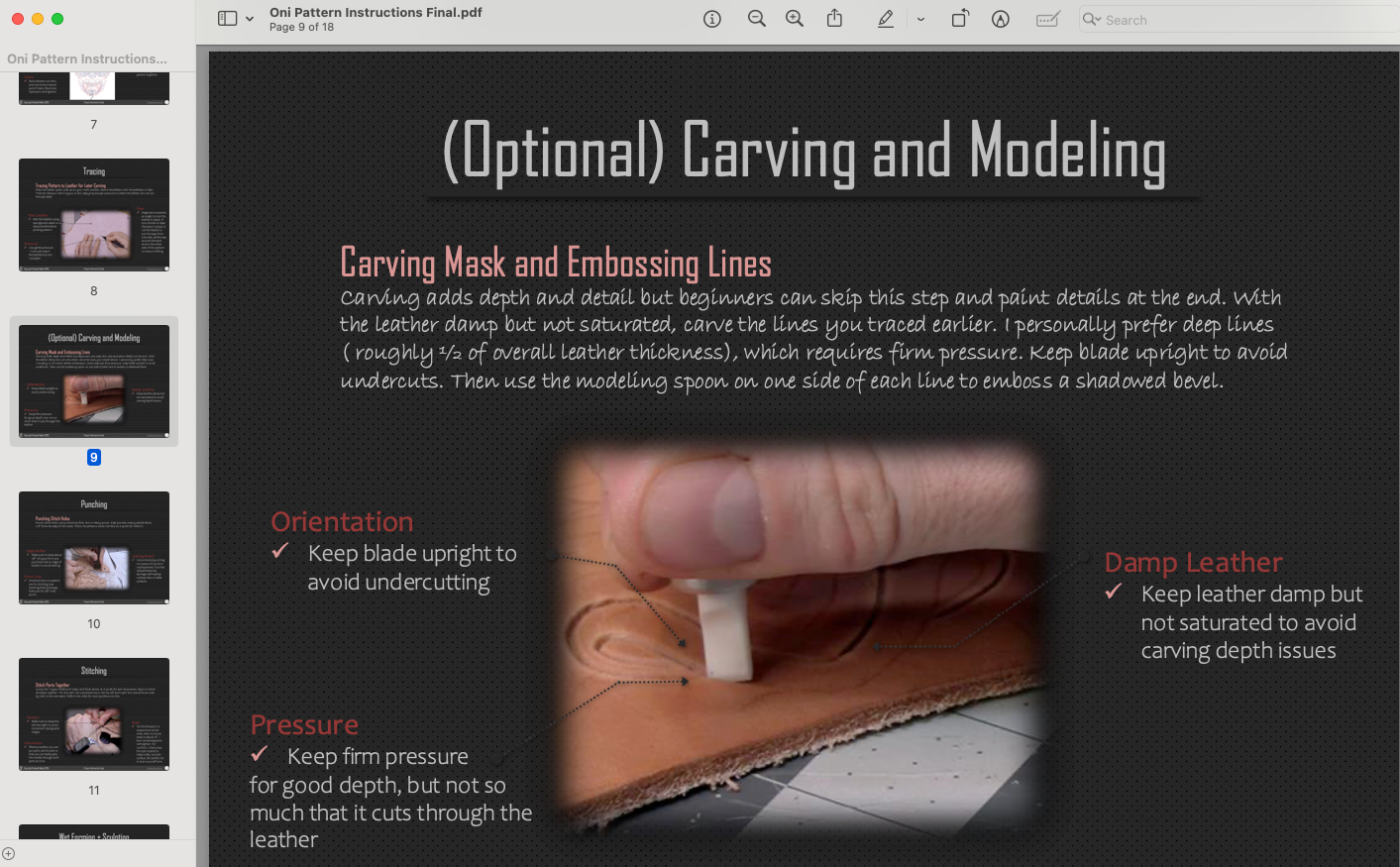 Leather Oni Mask Printable Pattern