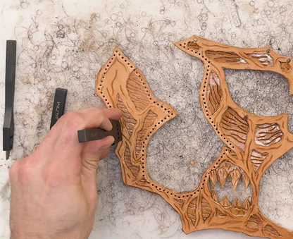 Leather Demon Skull Printable Pattern With Guide and Video Tutorial