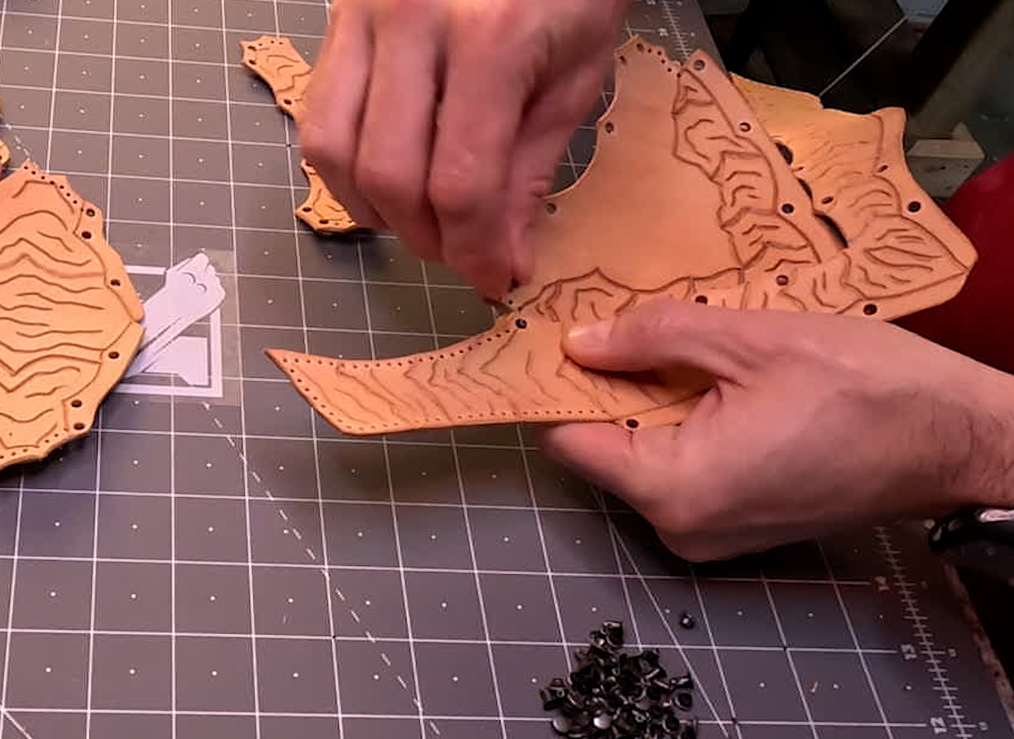 Leather Demon Skull Printable Pattern With Guide and Video Tutorial