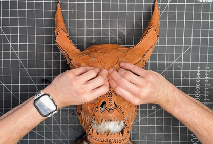 Leather Demon Skull Printable Pattern With Guide and Video Tutorial