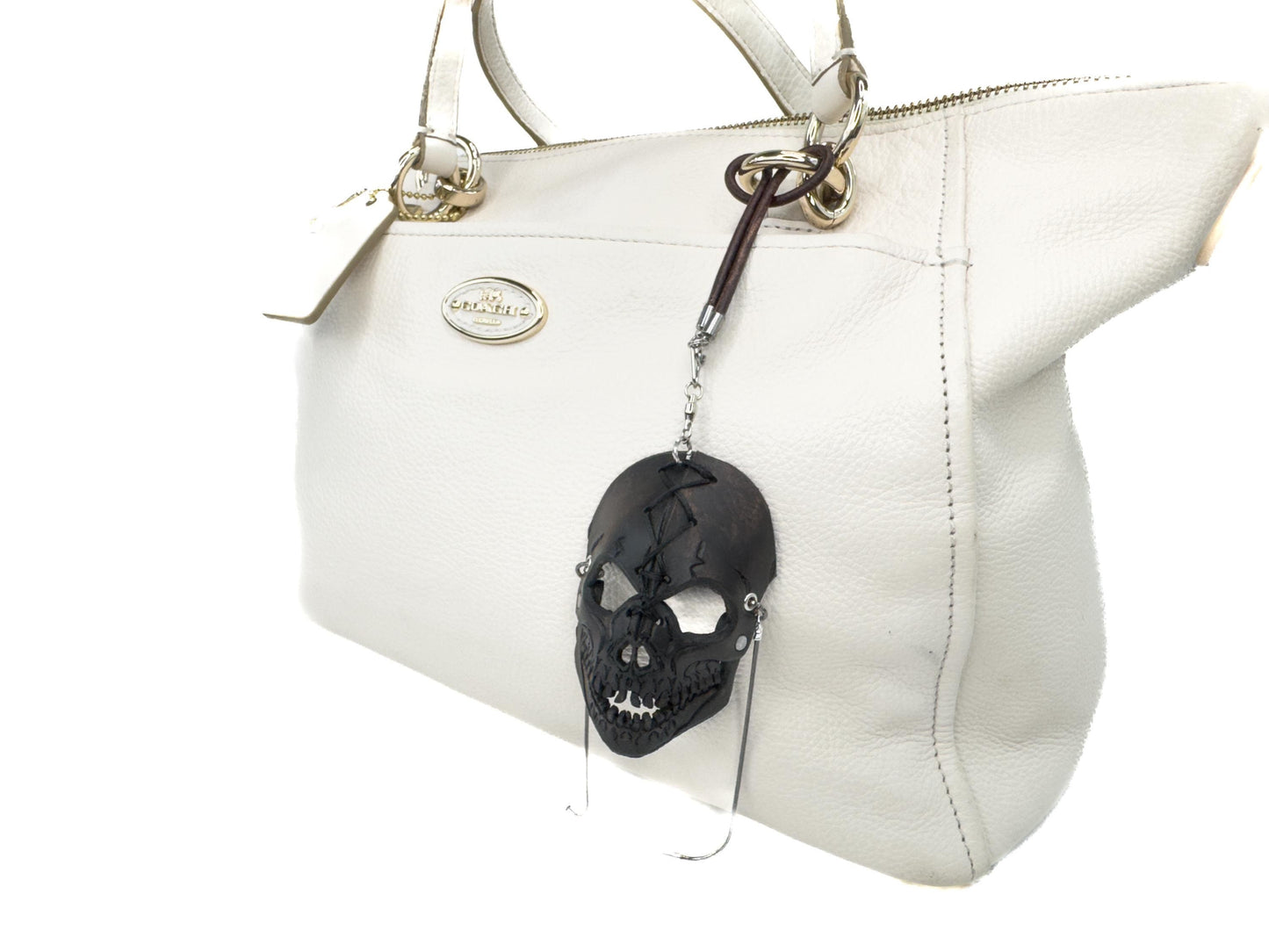 Skull Leather Mini Mask – Handcrafted Charm for Rearview Mirrors, Handbags, Lanyards, Party Favors & More