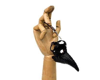 Plague Doctor Leather Mini Mask – Handcrafted Charm for Rearview Mirrors, Handbags, Lanyards, Party Favors & More