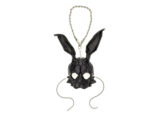 Graceful Bunny Leather Mini Mask – Handcrafted Charm for Rearview Mirrors, Handbags, Lanyards, Party Favors & More