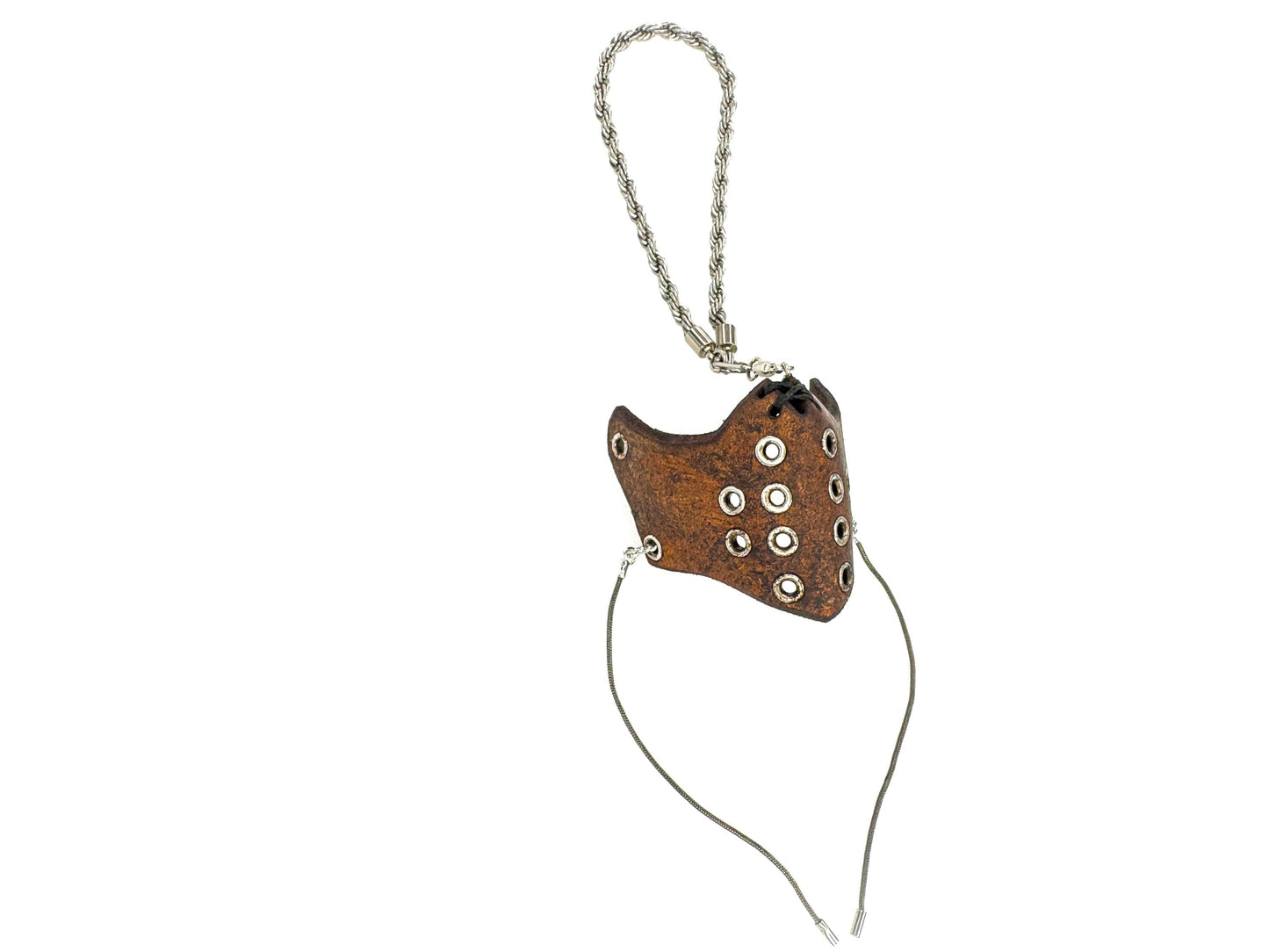 Mouth Mask Leather Mini Mask – Handcrafted Charm for Rearview Mirrors, Handbags, Lanyards, Party Favors & More