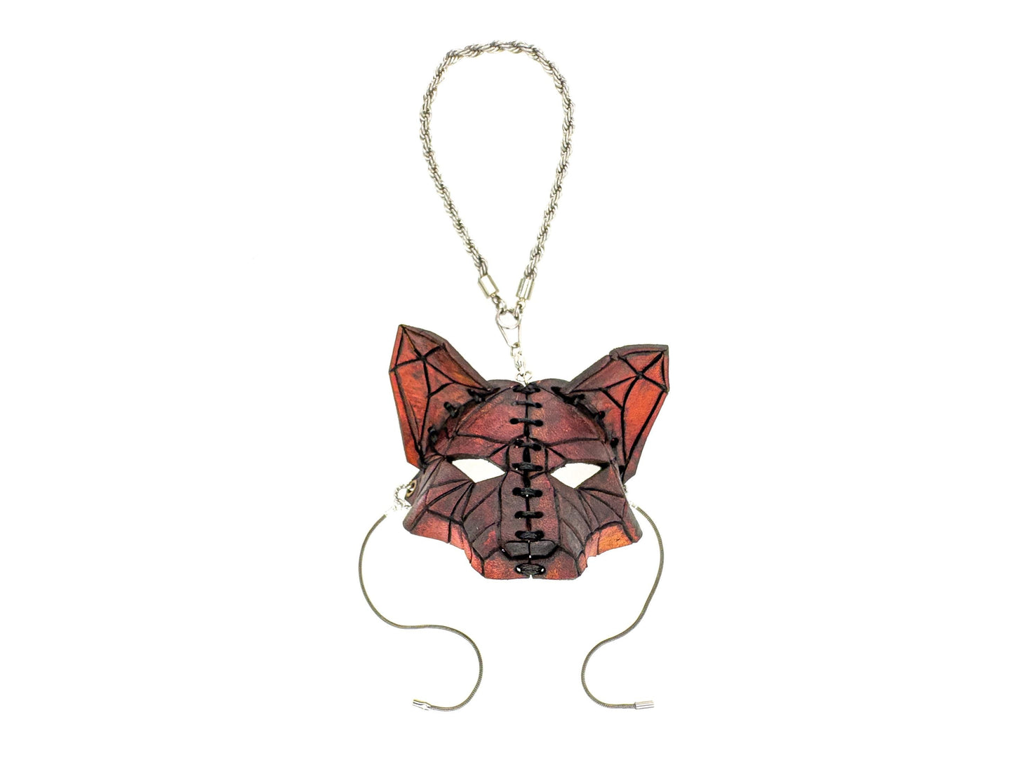 Sly Fox Leather Mini Mask – Handcrafted Charm for Rearview Mirrors, Handbags, Lanyards, Party Favors & More