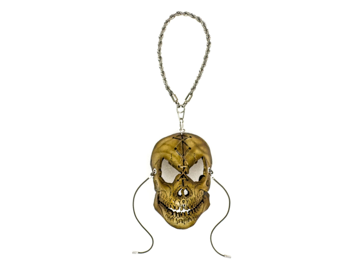 Menacing Skull Leather Mini Mask – Handcrafted Charm for Rearview Mirrors, Handbags, Lanyards, Party Favors & More