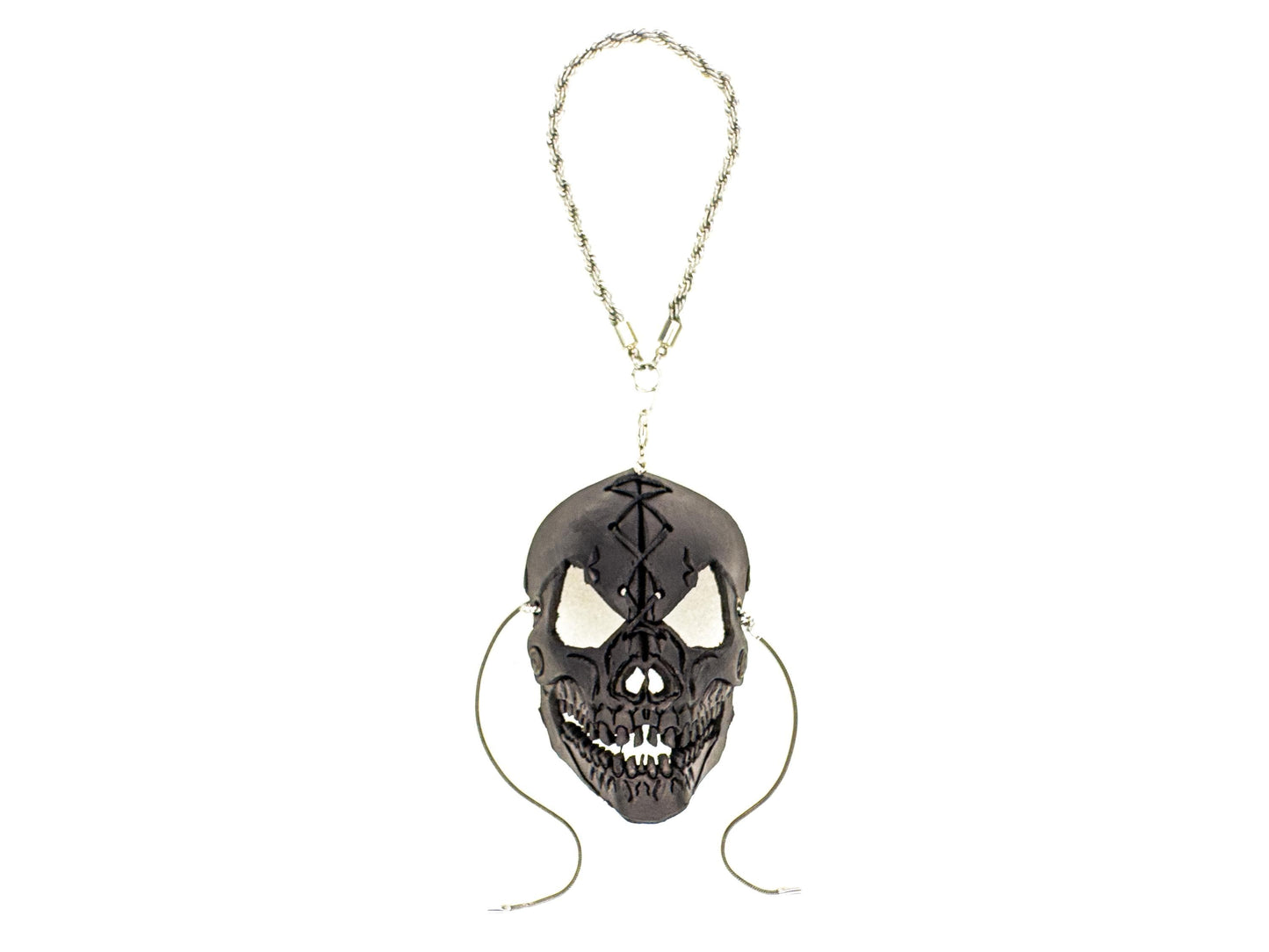 Menacing Skull Leather Mini Mask – Handcrafted Charm for Rearview Mirrors, Handbags, Lanyards, Party Favors & More