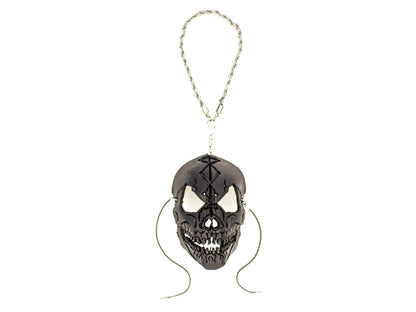 Menacing Skull Leather Mini Mask – Handcrafted Charm for Rearview Mirrors, Handbags, Lanyards, Party Favors & More