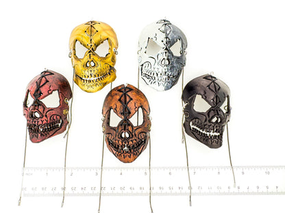 Menacing Skull Leather Mini Mask – Handcrafted Charm for Rearview Mirrors, Handbags, Lanyards, Party Favors & More