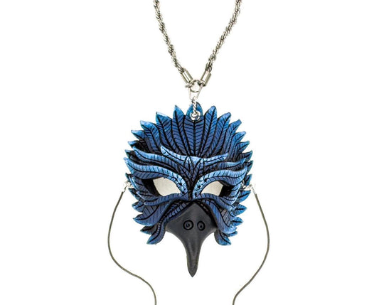 Elegant Raven Leather Mini Mask – Handcrafted Charm for Rearview Mirrors, Handbags, Lanyards, Party Favors & More