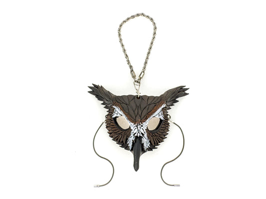 Wise Owl Leather Mini Mask – Handcrafted Charm for Rearview Mirrors, Handbags, Lanyards, Party Favors & More