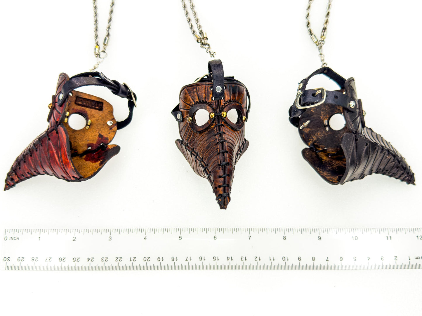 Plague Doctor Leather Mini Mask – Handcrafted Charm for Rearview Mirrors, Handbags, Lanyards, Party Favors & More