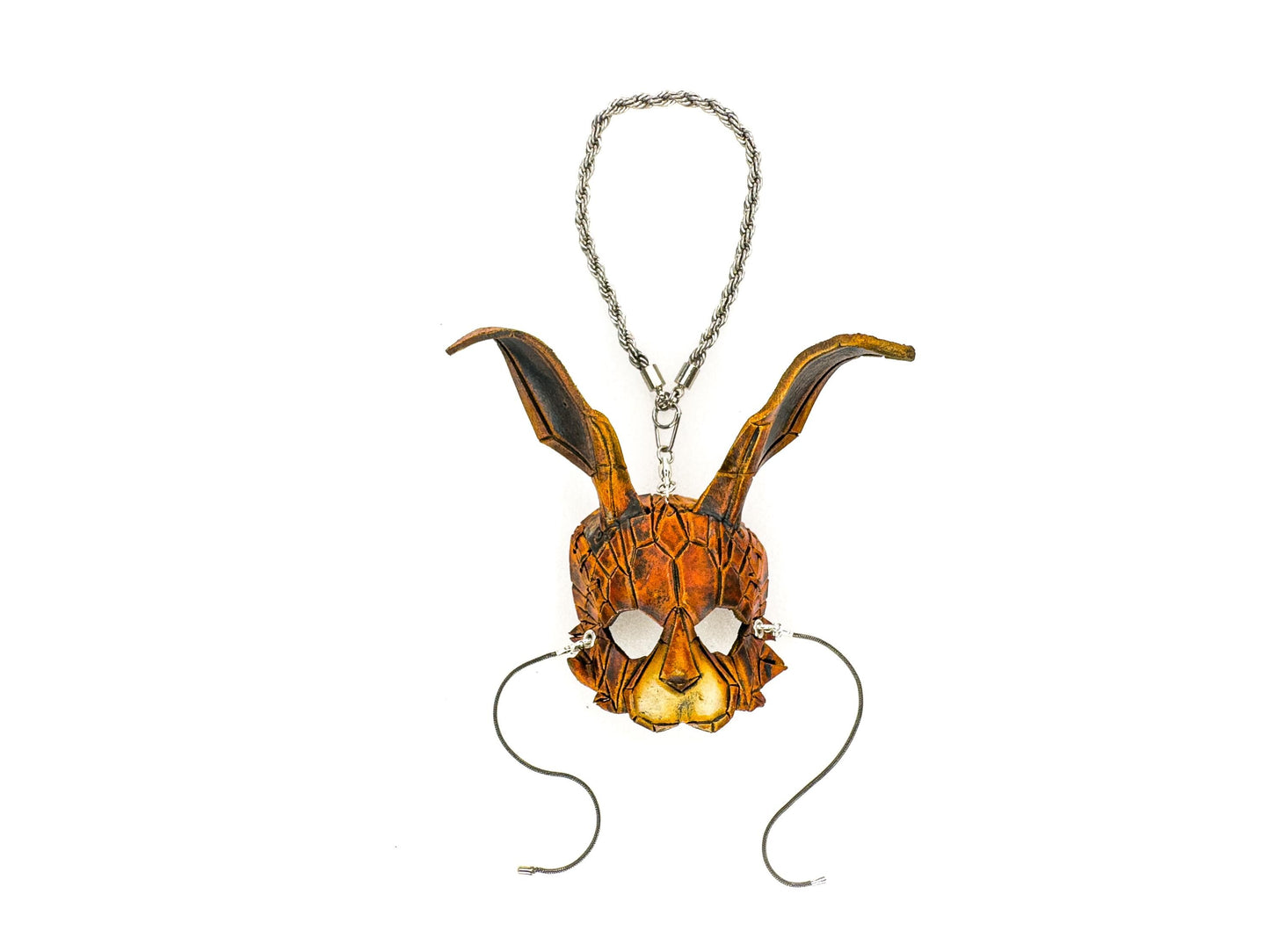 Graceful Bunny Leather Mini Mask – Handcrafted Charm for Rearview Mirrors, Handbags, Lanyards, Party Favors & More