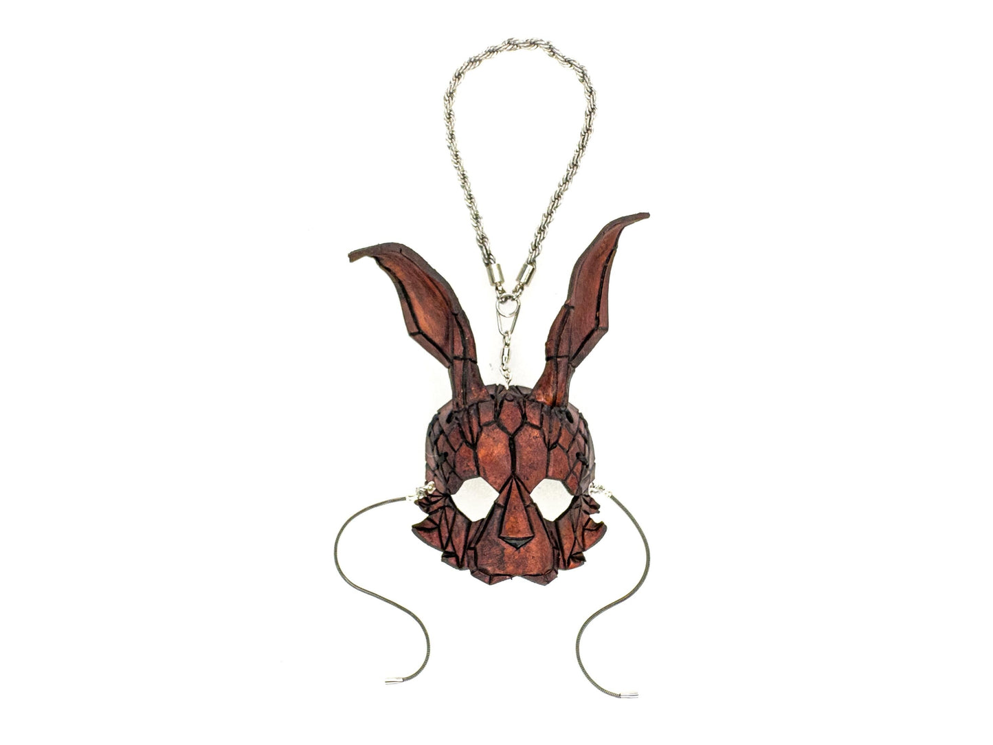 Graceful Bunny Leather Mini Mask – Handcrafted Charm for Rearview Mirrors, Handbags, Lanyards, Party Favors & More