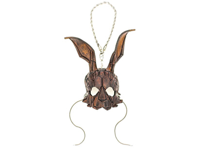 Graceful Bunny Leather Mini Mask – Handcrafted Charm for Rearview Mirrors, Handbags, Lanyards, Party Favors & More