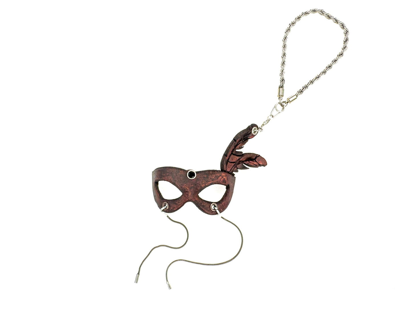 Party Mask Leather Mini Mask – Handcrafted Charm for Rearview Mirrors, Handbags, Lanyards, Party Favors & More